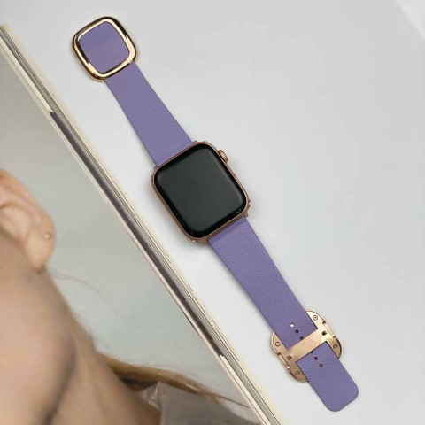 Кожаный ремешок Modern Buckle Leather на Apple Watch 38/40/41mm Gold/Lilac Кожаный ремешок Modern Buckle Leather на Apple Watch 38/40/41mm Gold/Lilac